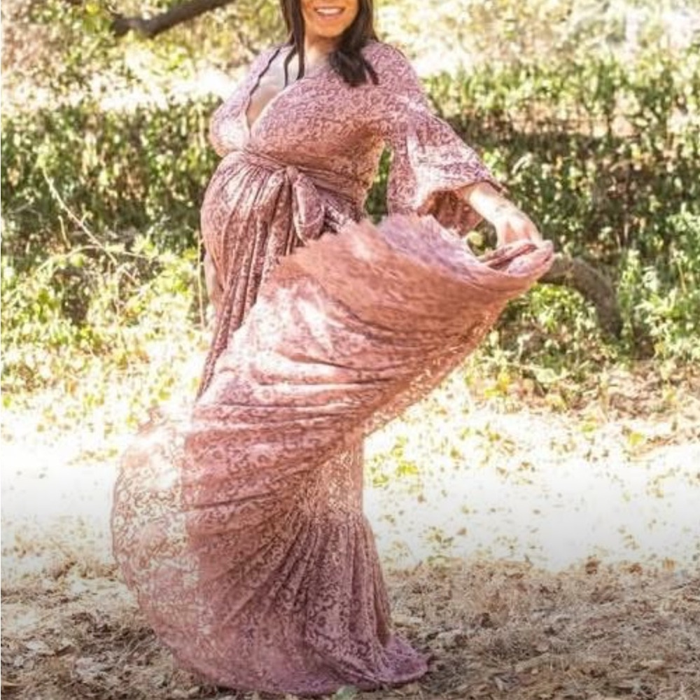 Sew trendy wrap around maternity gown